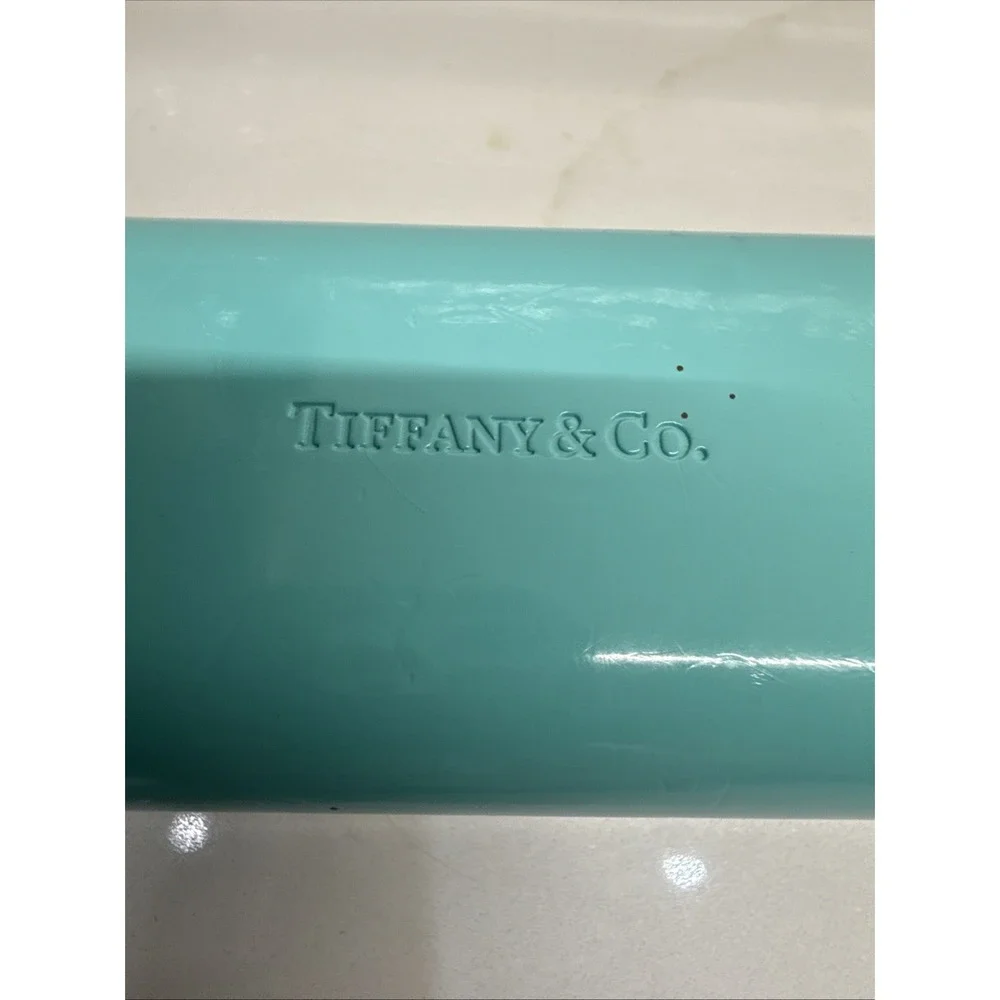 (2) Tiffany & Co Blue Hard Sunglasses Eyeglasses Case W/ Microfiber Pouch/Cloth